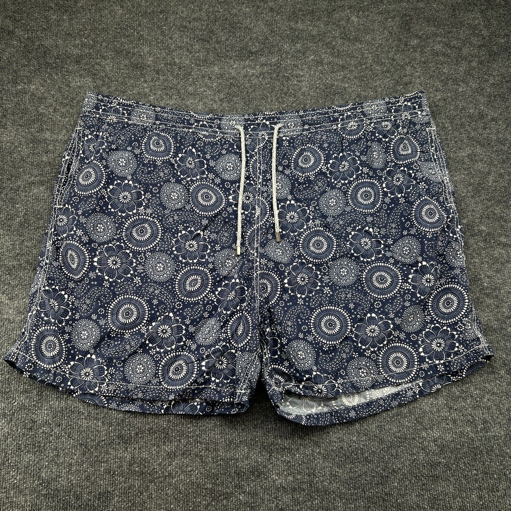 Vilebrequin Men's Swim Trunks Colorful Size 6XL Blue Geometric ***FLAWS***